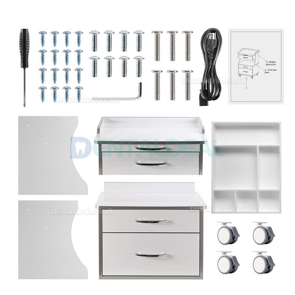 Dentech G15 Mobile Dental Surgical Instrument Trolley Cart with 3 Drawers